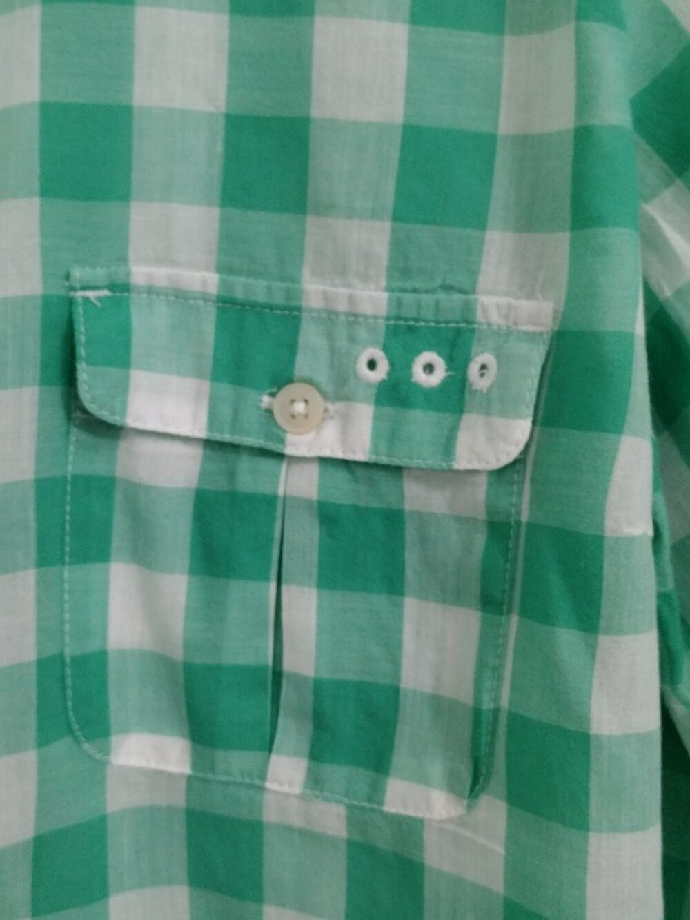Columbia PFG Womens XL Green White Gingham Plaid Fishing Shirt Long Sleeve NWOT - Picture 5 of 9